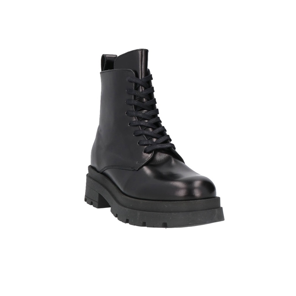 Anine Bing Black Leather Luc Combat Boots US 7